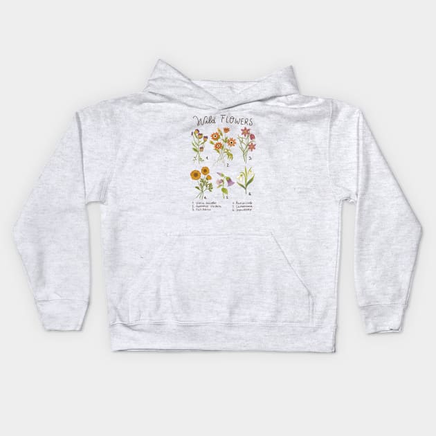 Wild flowers Kids Hoodie by Carlotta Illustration